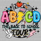 ABCD Back to School Tour Front Ready to Press Transfer DTF Transfer Sublimation Transfer