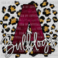 Letter A Bulldogs Maroon with Gold Leopard background PNG Digital File ONLY