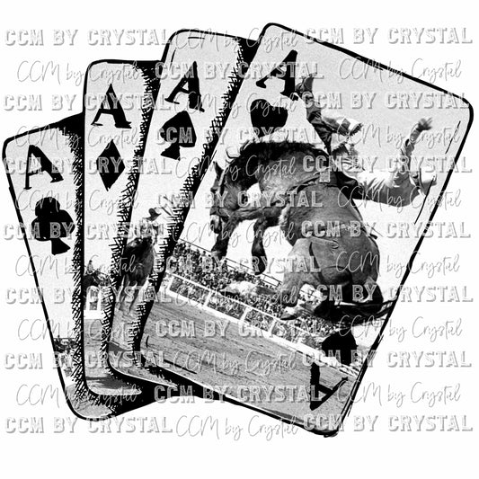 Aces Playing Cards Ready to Press Transfer