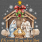 Christmas Nativity Oh Come Let Us Adore Him Ready to Press Transfer DTF Transfer