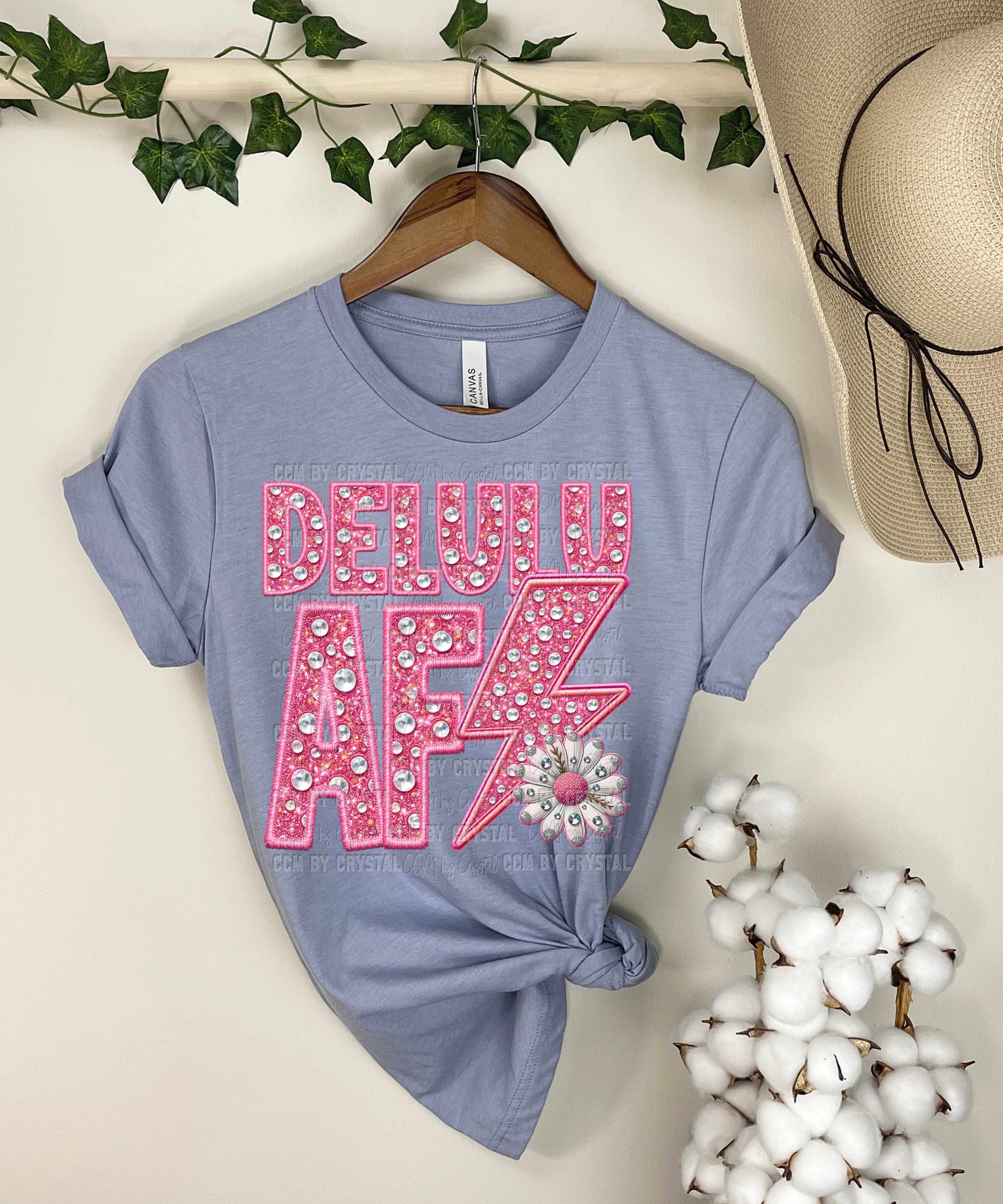 Delulu AF Faux Rhinestones Ready to Press Transfer