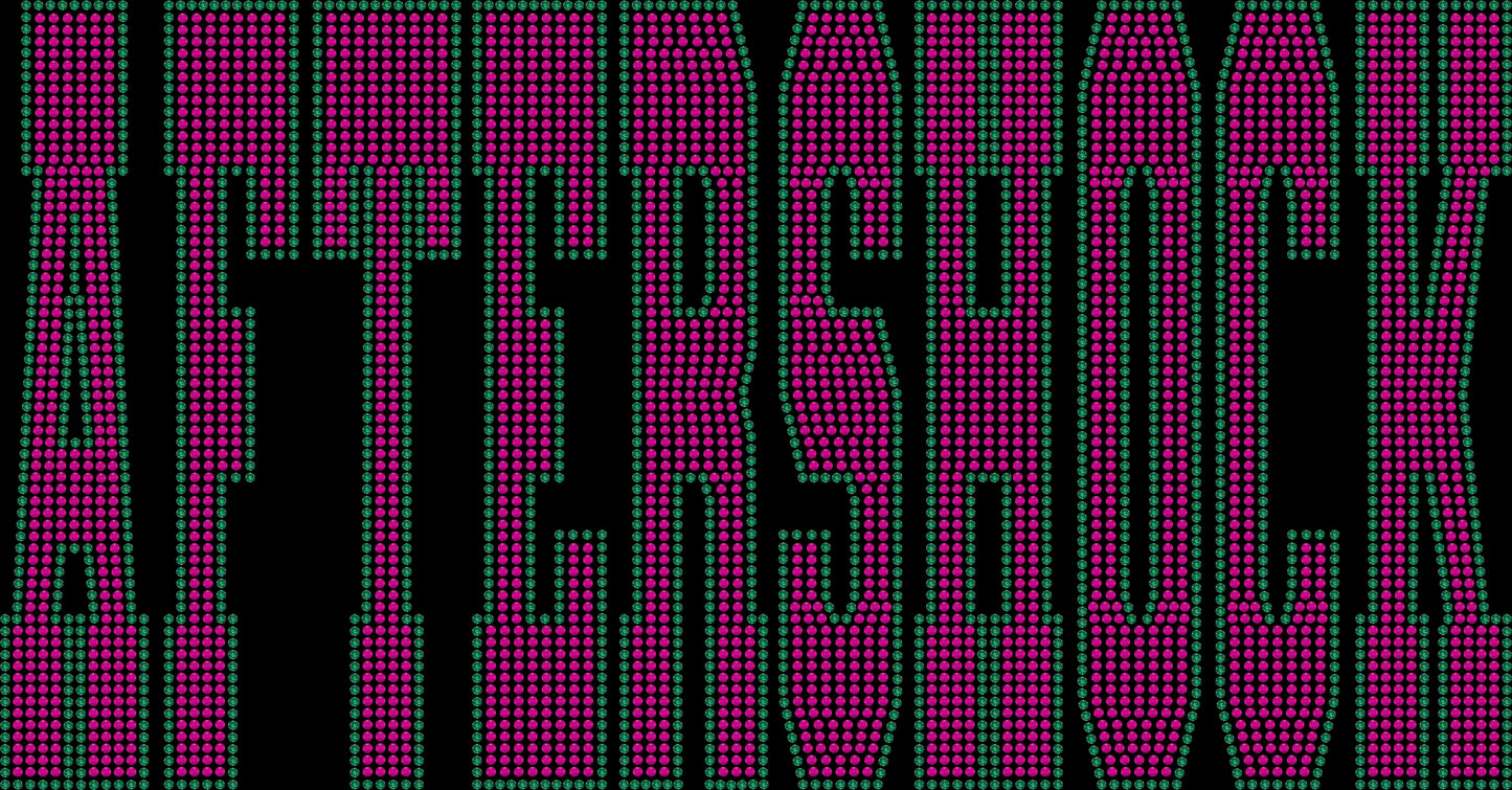 Aftershock 2-Color Approximately 11" wide Spangle Transfer
