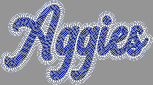 Aggies 11" 3-Color Ready to Press Spangle Transfer Bling Transfer Sparkle Transfer