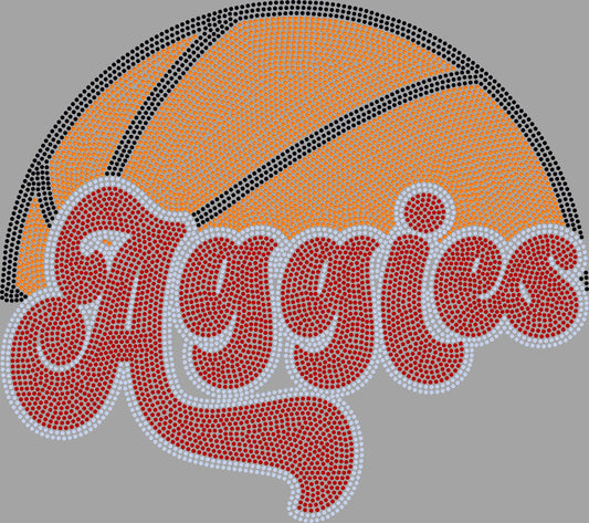 Aggies Basketball Approximately 11" wide Spangle Transfer
