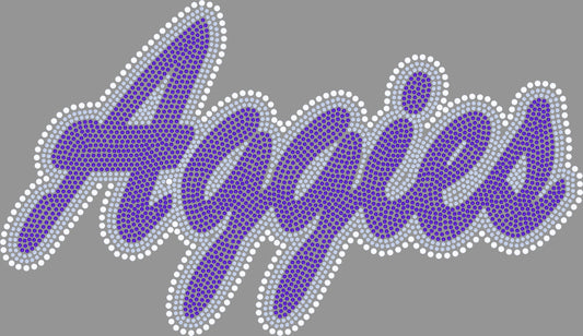 Aggies 11" 3-Color Ready to Press Spangle Transfer Bling Transfer Sparkle Transfer