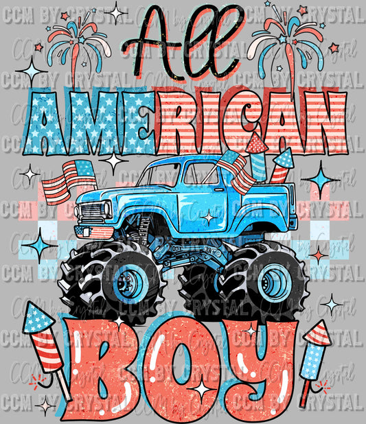 All American Boy Fourth of July Ready to Press Transfer DTF Transfer Sublimation Transfer