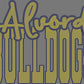 Alvord Bulldogs 2-Color Approximately 11" wide Spangle Transfer