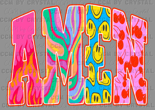 Amen Retro Christian Ready to Press Instant Peel DTF Transfers Sublimation Transfers
