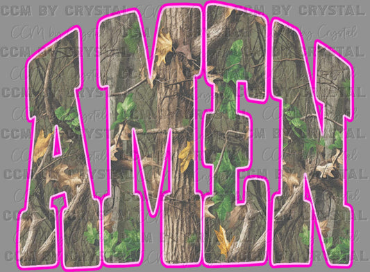 Amen Camo Christian Ready to Press Instant Peel DTF Transfers Sublimation Transfers