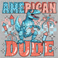 All American Dude Dinosaur Fourth of July Ready to Press Transfer DTF Transfer Sublimation Transfer