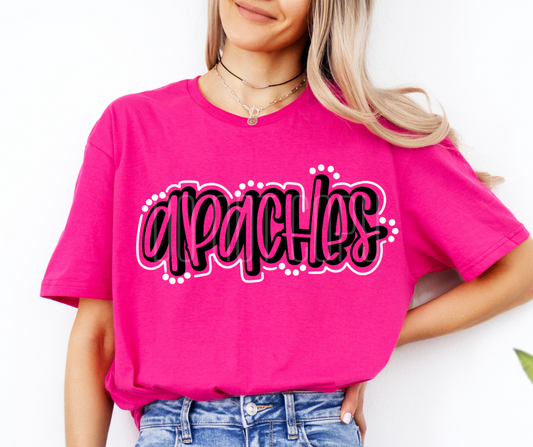 Apaches Doodle Mascot Ready to Press Transfer DTF Transfer Sublimation Transfer