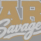 AR Savages 2-Color Approximately 11" wide Spangle Transfer