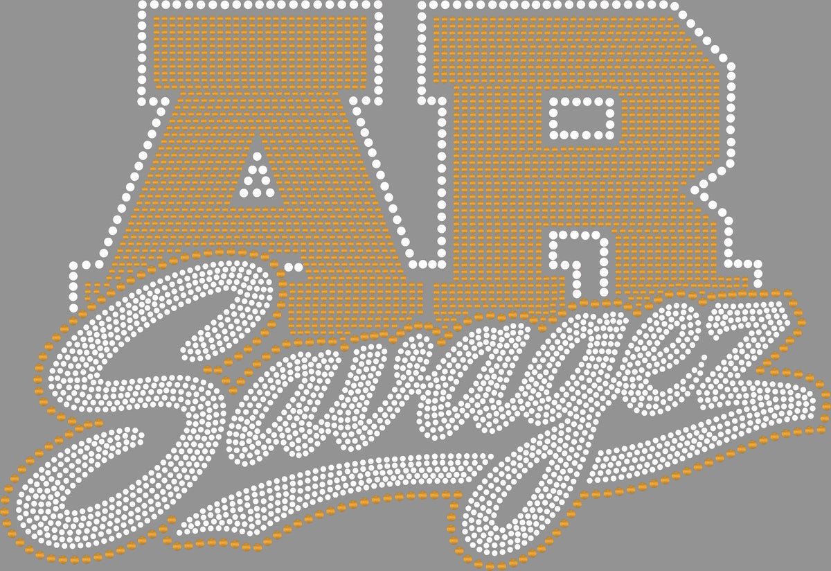 AR Savages 2-Color Approximately 11" wide Spangle Transfer