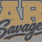 AR Savages 2-Color Approximately 11" wide Spangle Transfer