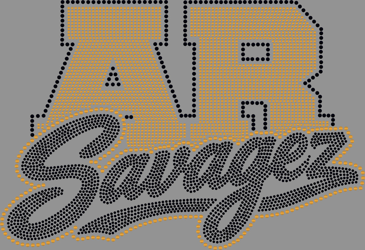 AR Savages 2-Color Approximately 11" wide Spangle Transfer