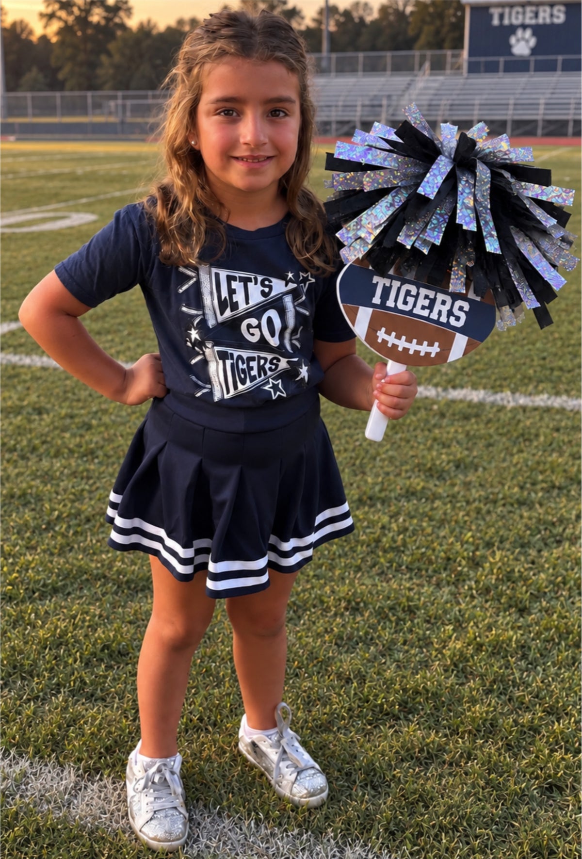Football Cheer Stick with Pom Pom 3D Printed