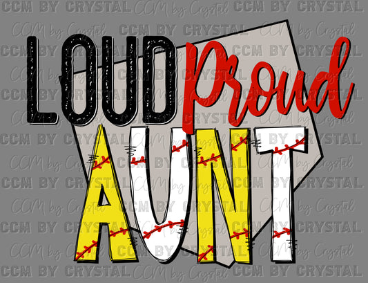 Baseball Softball Aunt Ready to Press DTF Transfers Sublimation Transfers