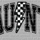 Aunt Checkered Lightning Bolt Ready to Press Transfer
