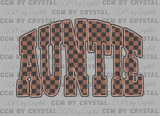 Auntie Checkered Ready to Press Instant Peel DTF Transfers Sublimation Transfers