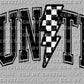 Auntie Checkered Lightning Bolt Ready to Press Transfer