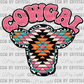 Western Aztec Cowgal  Ready to Press Transfer