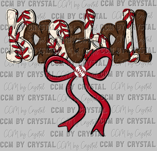 Baseball Bow Ready to Press Transfer DTF Transfer Sublimation Transfer