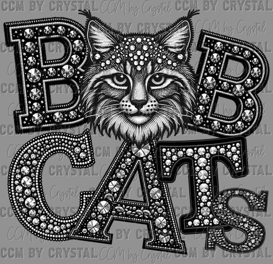 Bobcats Faux Rhinestones Ready to Press DTF Transfers Sublimation Transfers