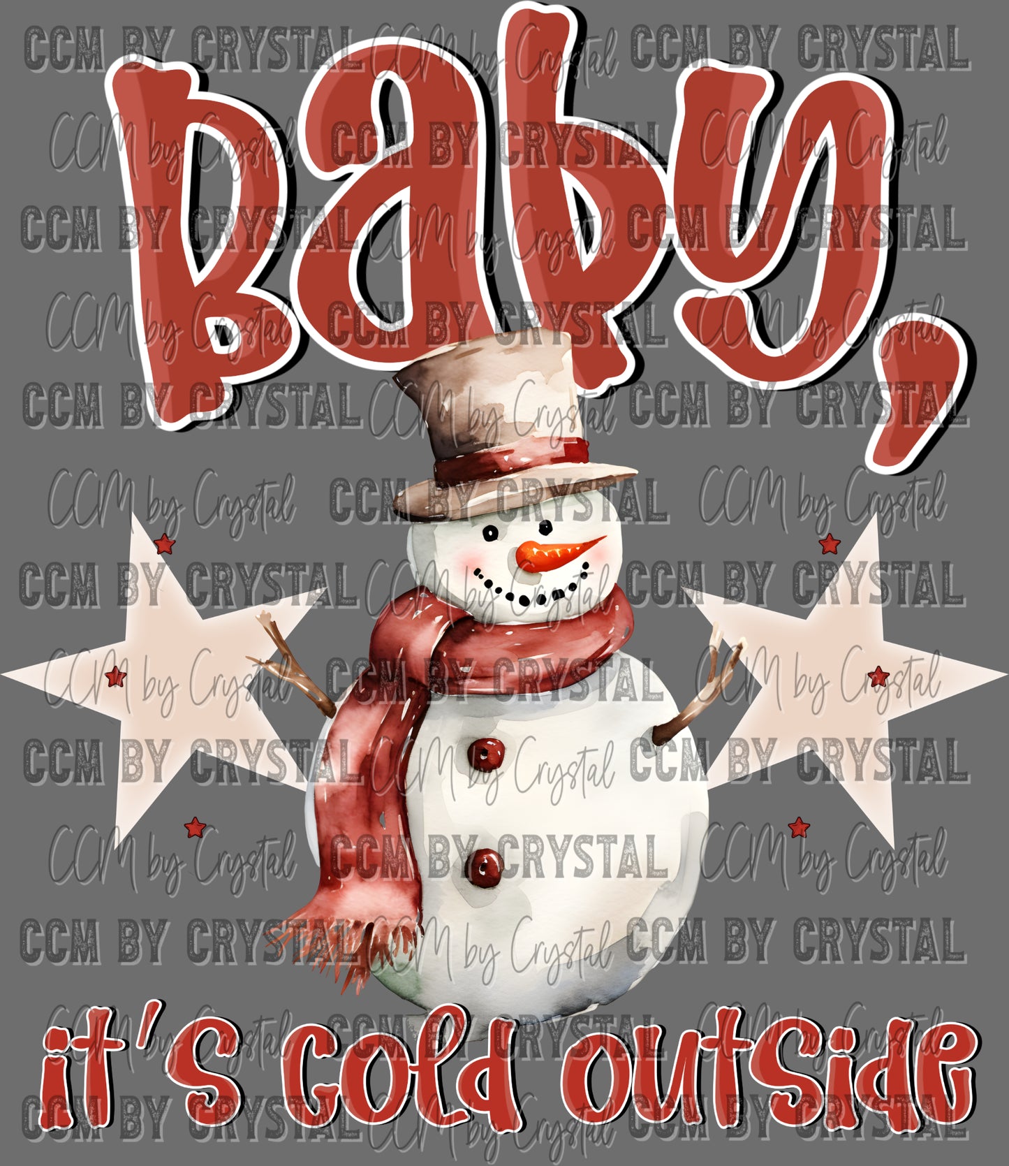 Christmas Winter Baby It's Cold Outside Ready to Press Transfer DTF Transfer