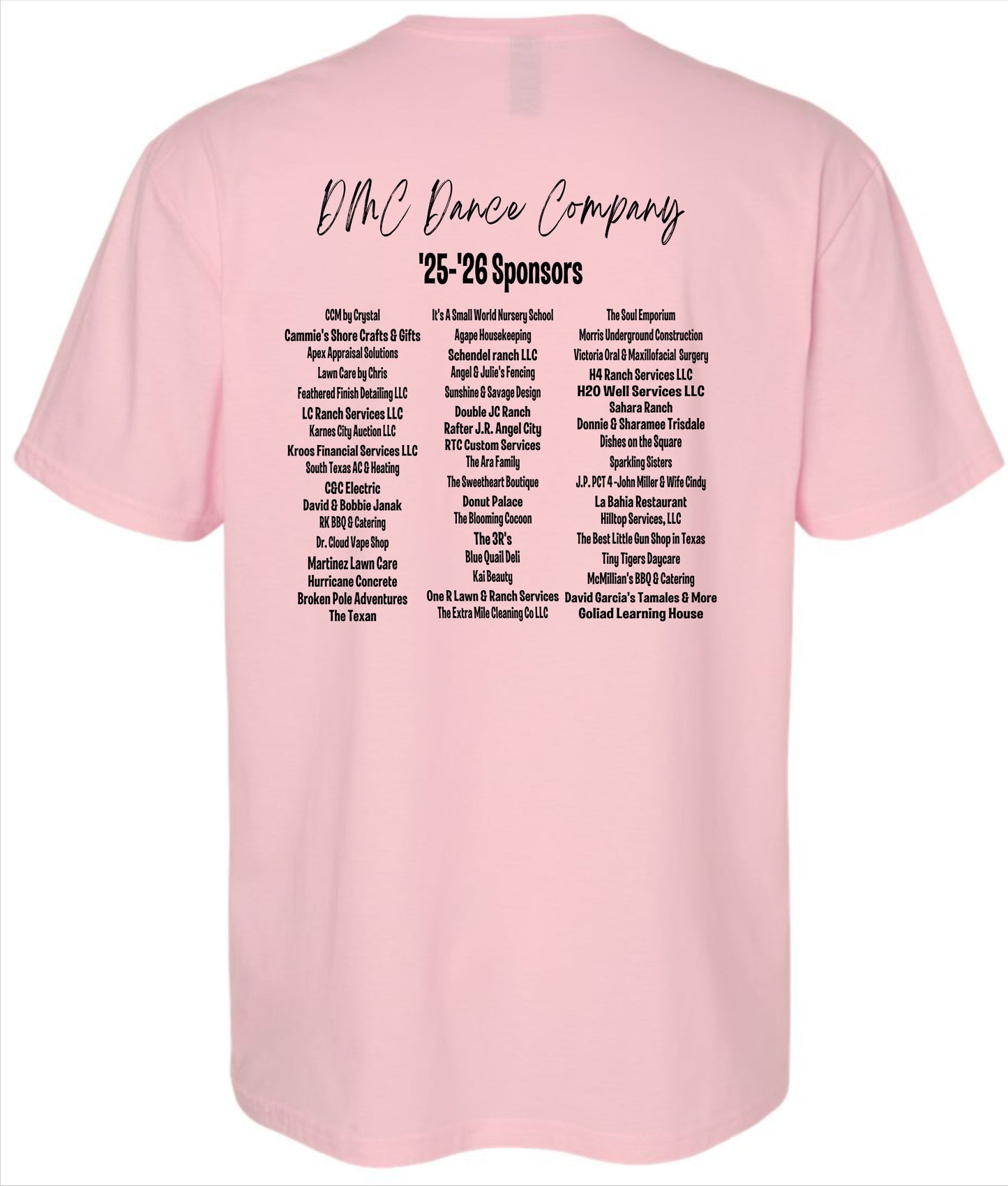 DMC Dance Company '25-'26 Sponsors T-Shirt