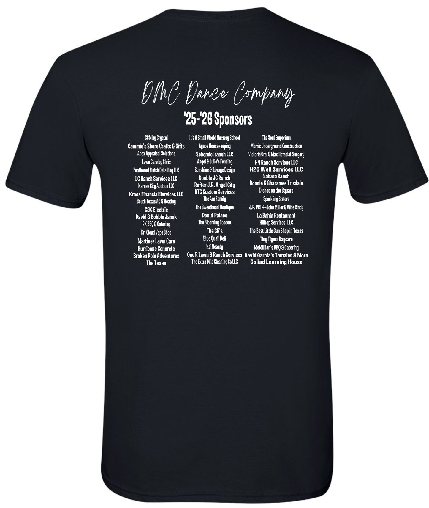 DMC Dance Company '25-'26 Sponsors T-Shirt