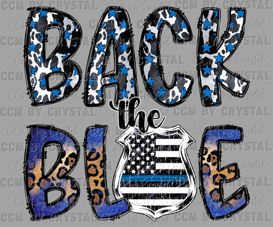 Back the Blue Ready to Press Transfer DTF Transfer Sublimation Transfer