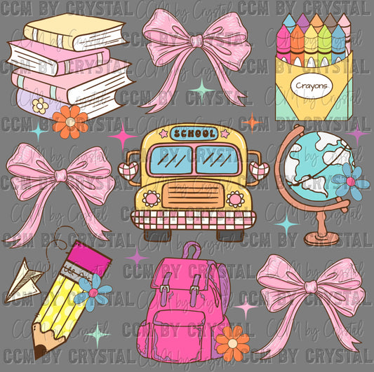 Back to School Teacher Student Ready to Press Transfer DTF Transfer Sublimation Transfer