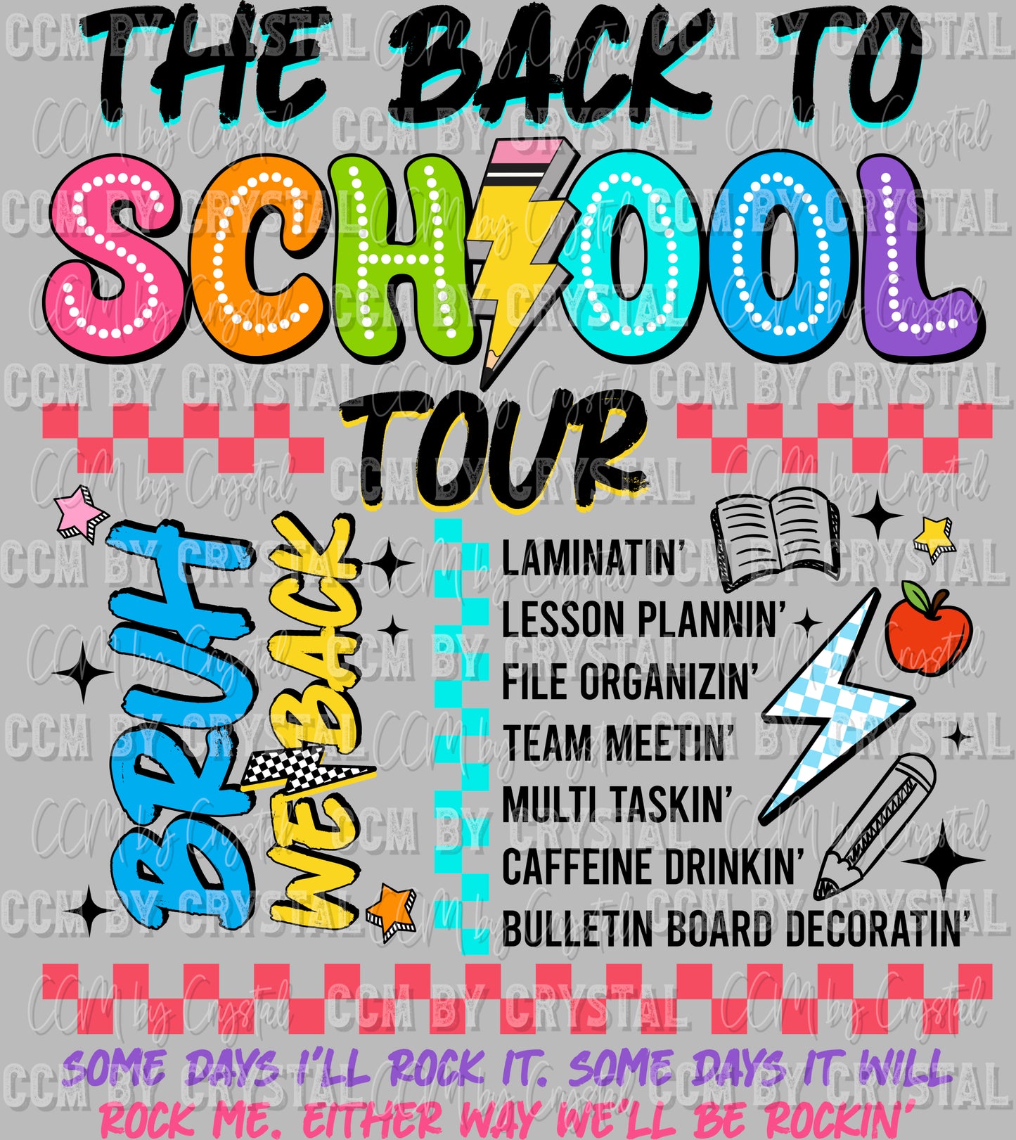 ABCD Back to School Tour Back Ready to Press Transfer DTF Transfer Sublimation Transfer
