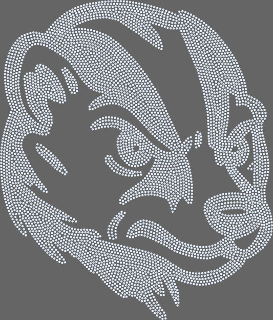 Badger Face 1-Color Approximately 11" wide Spangle Transfer
