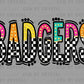 Badgers Colorful Checkered Mascot Ready to Press Transfer DTF Transfer Sublimation Transfer