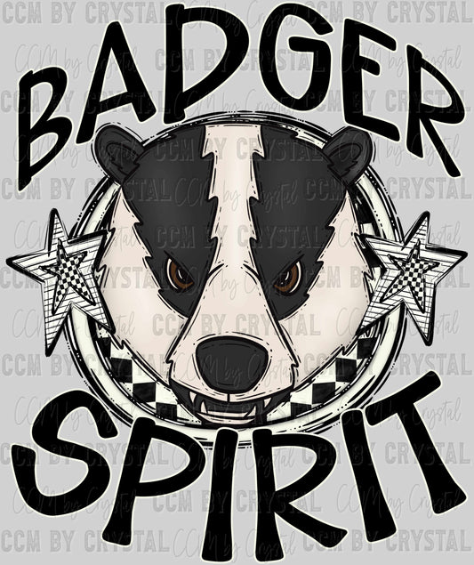 Badger Spirit Stars Checkered Ready to Press Transfer DTF Transfer Sublimation Transfer