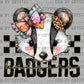 Badgers Cartoon Mascot Ready to Press Transfer DTF Transfer Sublimation Transfer
