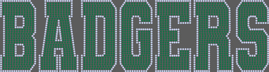 Badgers 11"X3" 2-Color Ready to Press Spangle Transfer Bling Transfer Sparkle Transfer