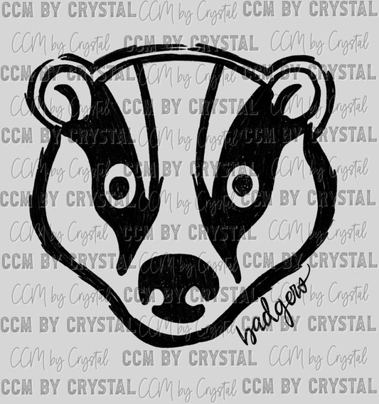 Badgers Doodle Ready to Press Transfer DTF Transfer Sublimation Transfer
