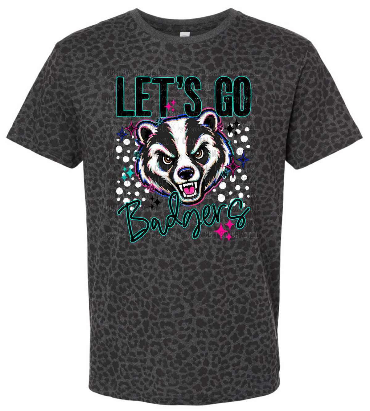 Let's Go Badgers Leopard T Shirt