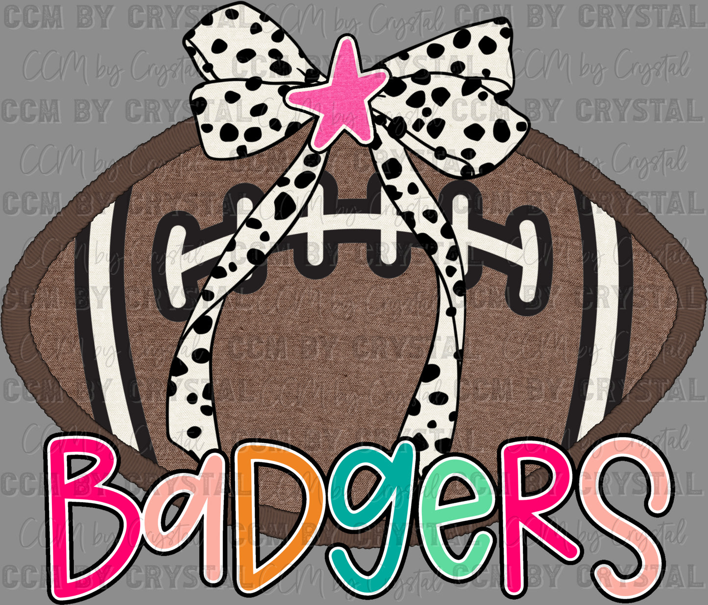 Badgers Football Bow Mascot Ready to Press Transfer DTF Transfer Sublimation Transfer
