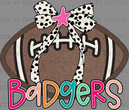 Badgers Football Bow Mascot Ready to Press Transfer DTF Transfer Sublimation Transfer