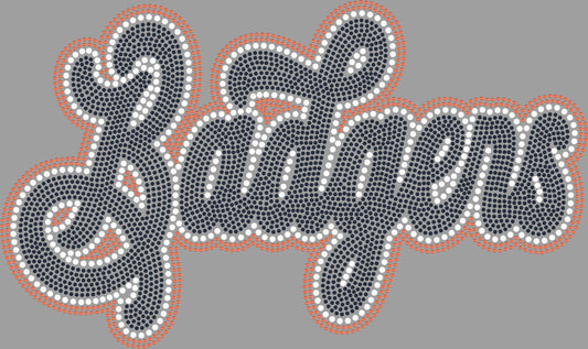 Badgers 11" 3-Color Ready to Press Spangle Transfer Bling Transfer Sparkle Transfer