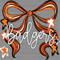 Badgers Orange Bow Ready to Press Transfer DTF Transfer Sublimation Transfer