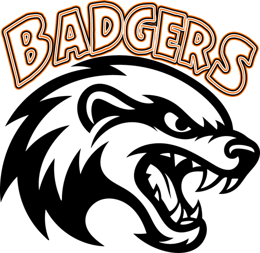 Badgers Mascot Ready to Press Transfer DTF Transfer Sublimation Transfer