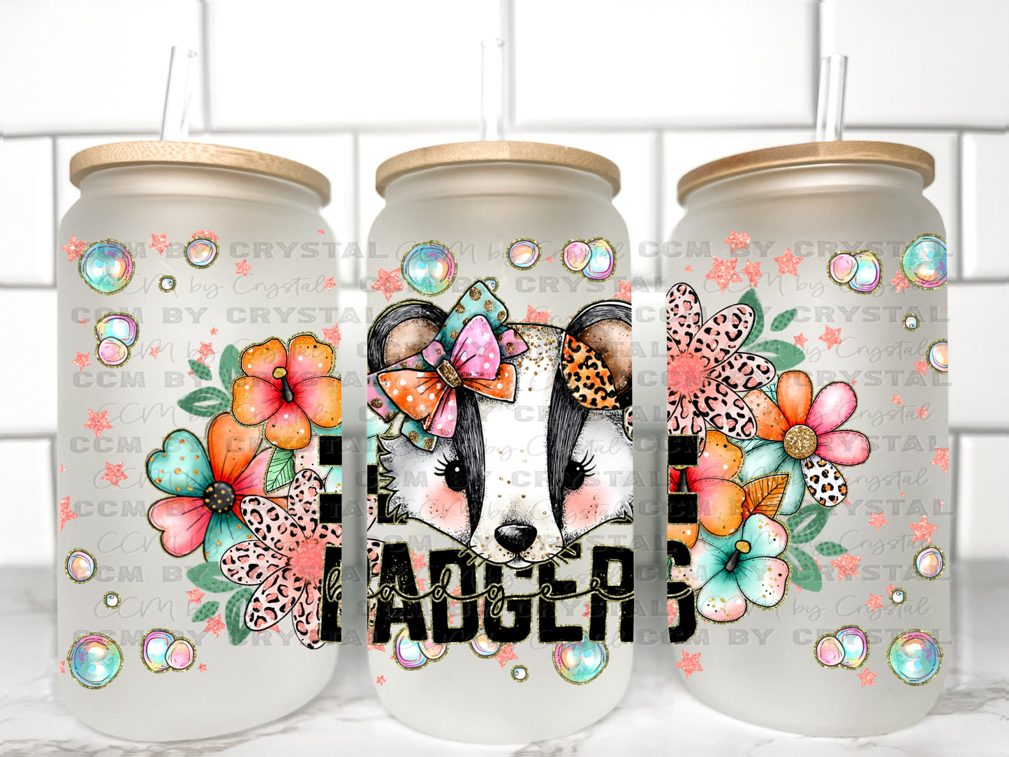 Badgers UV Transfer 16oz Libby Glass Can Wrap Ready to Apply