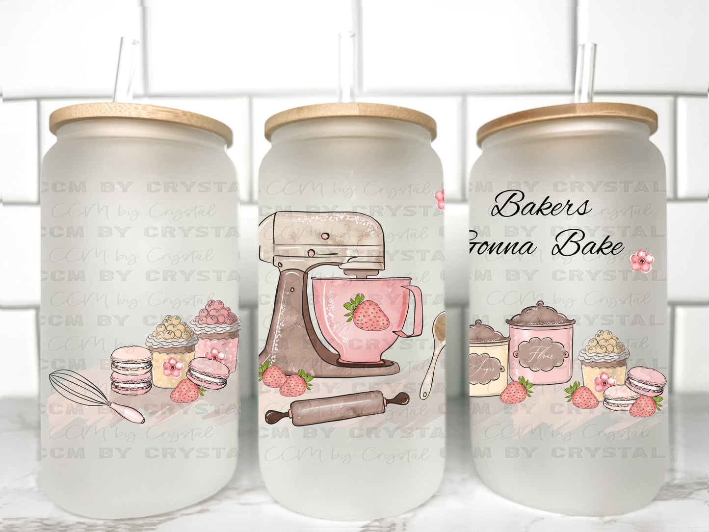 Bakers Gonna Bake UV Transfer 16oz Libby Glass Can Wrap Ready to Apply