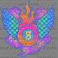 Distressed 8 Ball Checkered Wings Fire Ready to Press DTF Transfers Sublimation Transfers