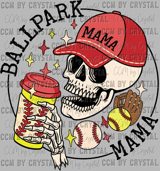 Ballpark Mama Baseball and Softball Ready to Press Transfer DTF Transfer Sublimation Transfer