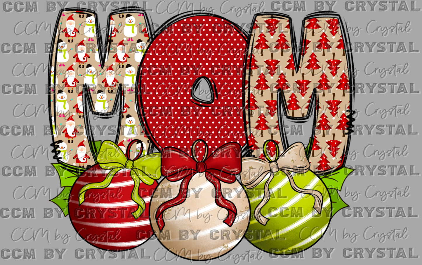 Christmas Ornaments Mom Ready to Press Transfer DTF Transfer Sublimation Transfer